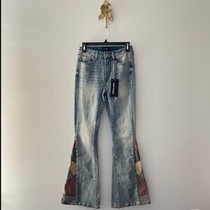 Driftwood Farrah Suede Insert Flare Jeans 26